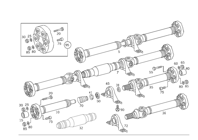 2204100801 - : Propeller Shaft for Mercedes-Benz Image