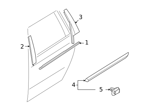 Exterior Trim - Rear Door for 2008 Volvo XC70 #0