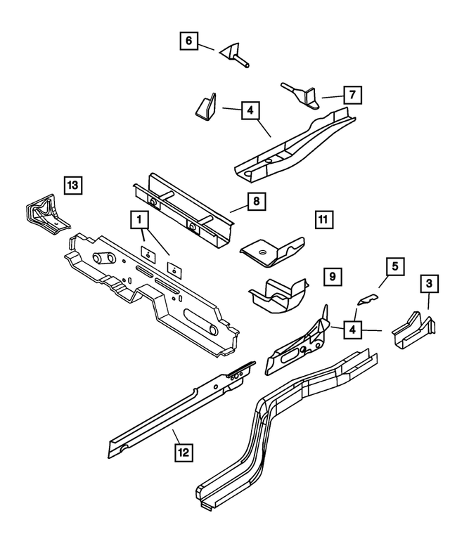 5014458AD - Frames and Bumpers: Rear Floor Crossmember for Mopar Image