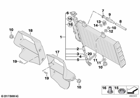 Engine Radiator with Mounting Hardware for 2006 BMW-Motorrad F 650 GS #0