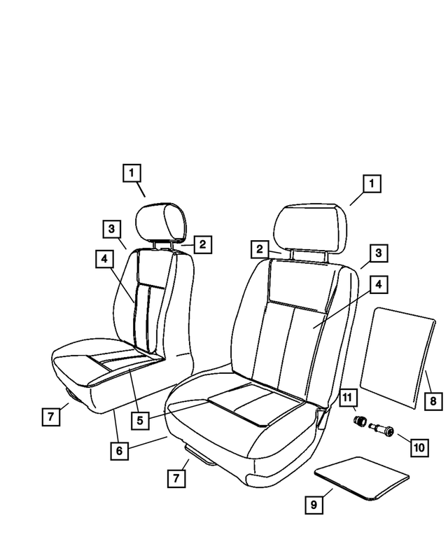 5161065AA - Interior Trim: Headrest Sleeve, Locking for Mopar Image