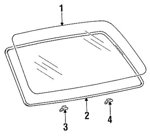 Glass & Hardware - Back for 1996 Hyundai Sonata #0
