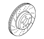 34118072017 - : 2018-2021 BMW M2 Front Left Driver Rotor Brake Disc Ventilated Perfo 341040 for BMW: M2 Image