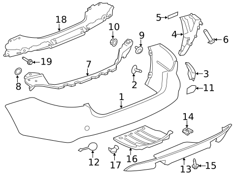 Bumper & Components - Rear for 2017 Jaguar XF #0