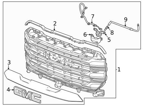 Grille for 2025 GMC Sierra 1500 #0