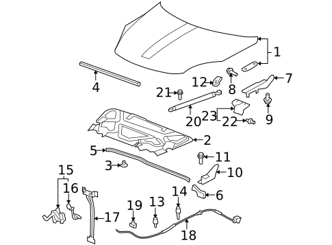 Hood & Components for 2009 Saturn Outlook #0