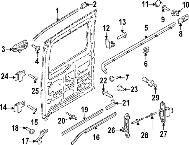 KK3Z1525028Z - Body: Roller Assembly for Ford: Transit-150, Transit-250, Transit-350, Transit-350 HD Image
