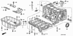 11000RAA811 - Engine: BLOCK ASSY., CYLINDER (DOT) for Honda Image