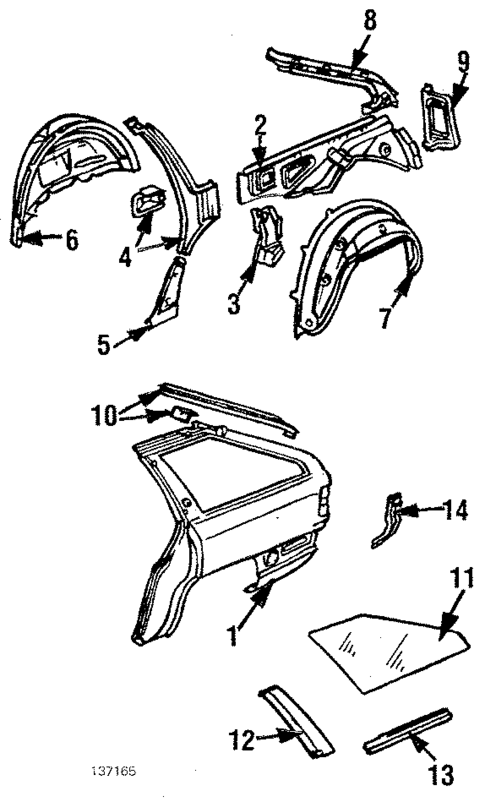 Quarter & Rear Body Trim for 1984 Audi 5000 #1