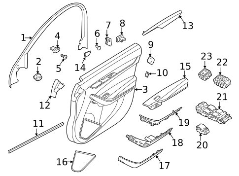 Interior Trim - Front Door for 2023 Jaguar XF #1