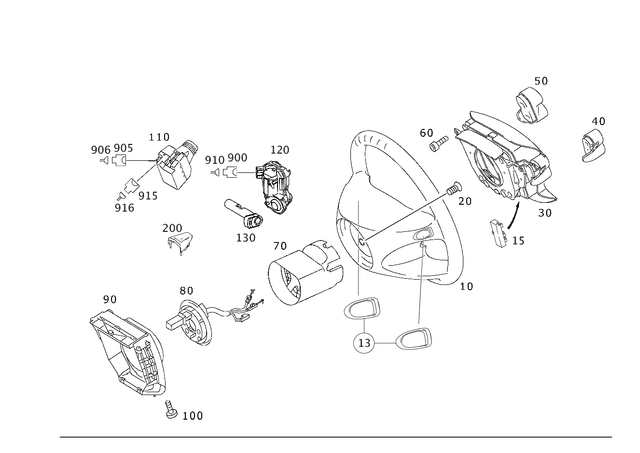 2304601376 - Steering: Steering Wheel for Mercedes-Benz: CLS500, CLS55 AMG, CLS550, CLS63 AMG, SL500, SL55 AMG, SL550, SL600, SL63 AMG, SL65 AMG Image image