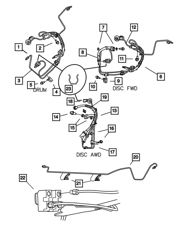 4721323AD - : Brake Hose, Left for Mopar Image