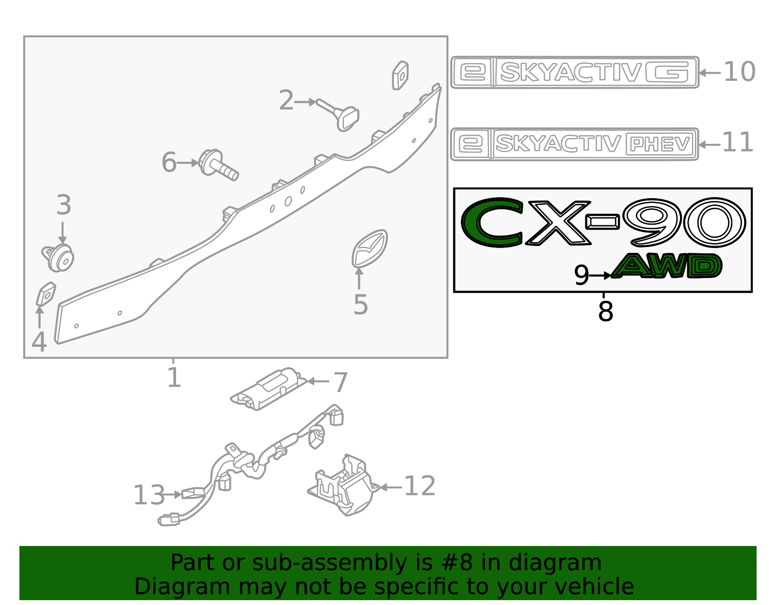 2024-2025 Mazda CX-90 Hatch Emblem KMV6-51-720 | OEM Parts Online