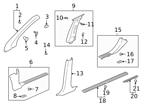 Interior Trim - Pillars for 2007 Saturn Vue #0