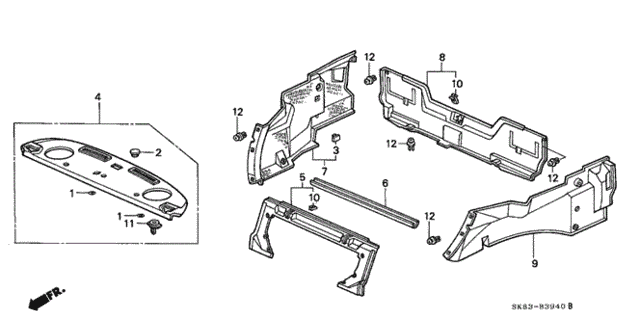 Rear Tray - Side Lining for 1991 Acura Integra #0