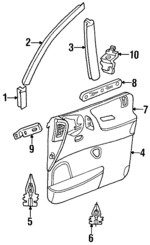 4717252 - Body: Front Molding for Chrysler: Grand Voyager, Town &amp; Country, Voyager | Dodge: Caravan, Grand Caravan Image