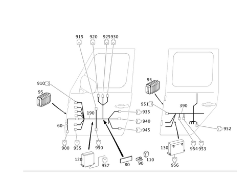 Door Wiring Harness and Door Control Module for 2006 Mercedes-Benz G55 AMG #0