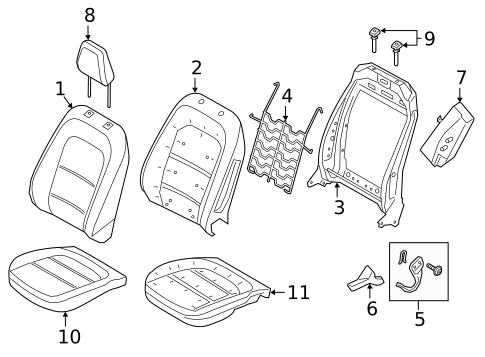 Driver Seat Components for 2023 Ford Escape #1