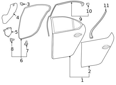 Door & Components for 2015 Lexus LS460 #1