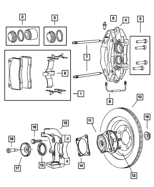 6502136 - Service Brakes: Hex Flange Head Bolt, Knuckle/hub Assembly for Mopar Image
