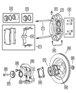 5093292AA - : Disc Brake Caliper, Right for Mopar Image