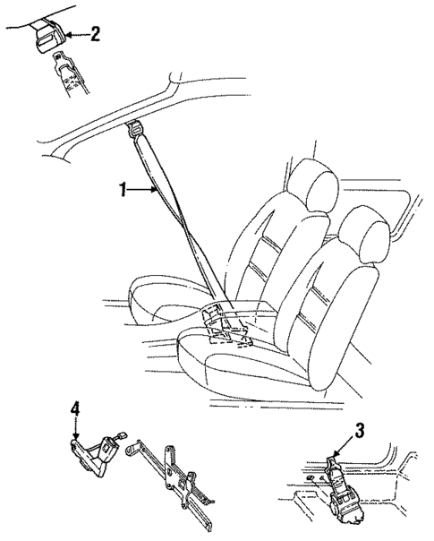 Front Seat Belts for 1989 Ford Thunderbird #1