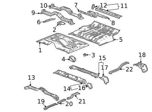 Floor & Rails for 2023 Cadillac Escalade ESV #0