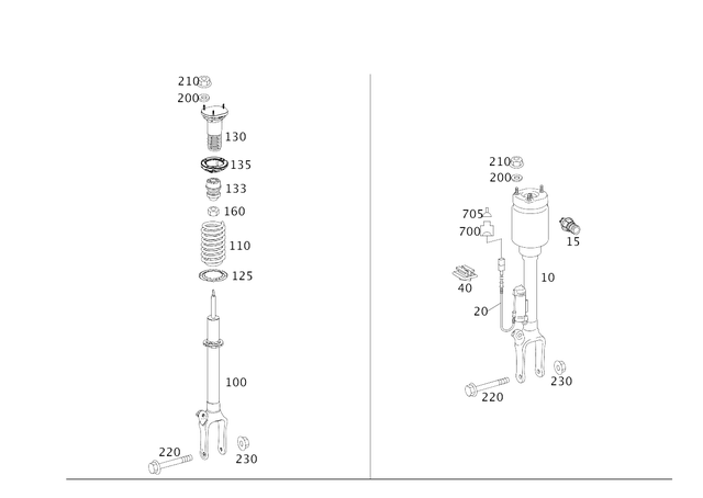 1643206013 - : Air Spring Strut for Mercedes-Benz: ML350, ML450, ML500, ML550 Image