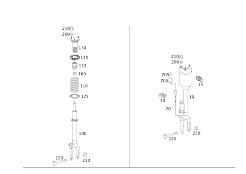 Springs and Suspension, Front for 2011 Mercedes-Benz ML450 #0
