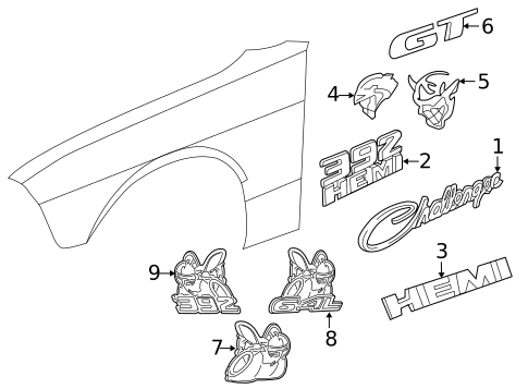 Exterior Trim - Fender for 2016 Dodge Challenger #0