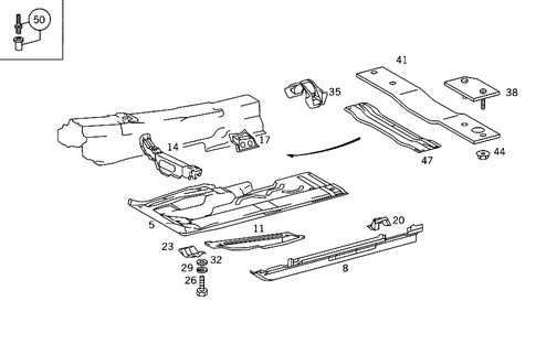 Front Floor for 1993 Mercedes-Benz 400SEL #0