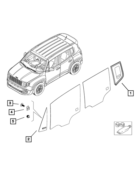Glass and Interior Rear View Mirror for 2016 Jeep Renegade #0