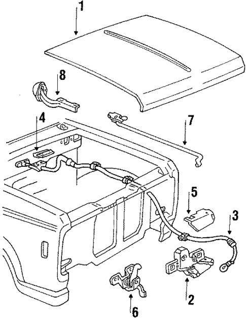 Hood & Components for 1986 Ford Ranger #0