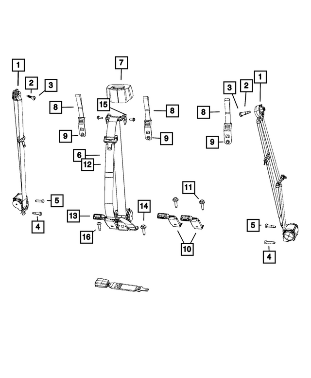 7LR32TX7AA - Restraints: Rear Outer Seat Belt for Mopar Image image