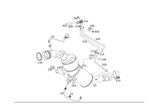 Exhaust System for Four-Cylinder Diesel Vehicles for 2001 Mercedes-Benz S500 #0
