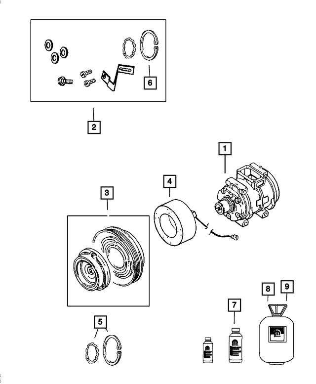 5183900AA - Air Conditioners and Heaters: A/c Compressor Snap Ring for Mopar Image