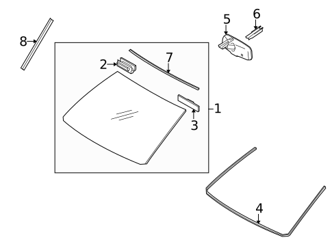Glass - Windshield for 2016 Toyota 4Runner #0