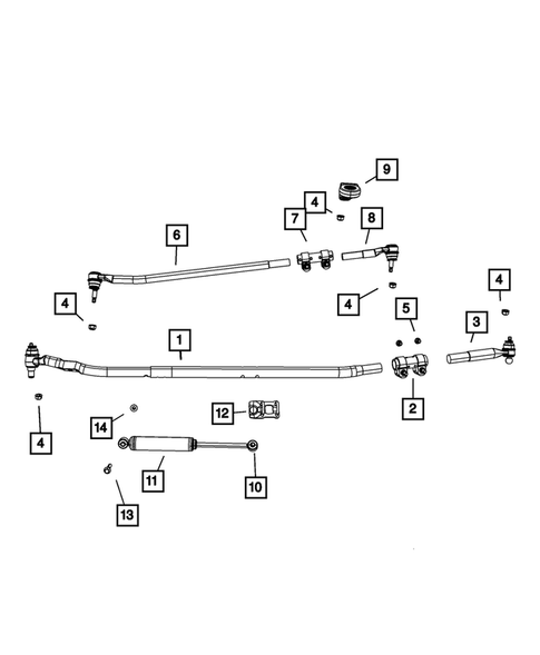 Steering Linkage, and Steering Shock for 2008 Dodge Ram 3500 #1