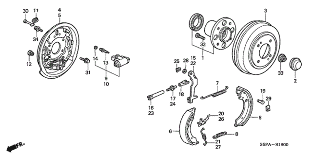 Rear Brake (Drum) (1) for 2005 Honda Civic #0