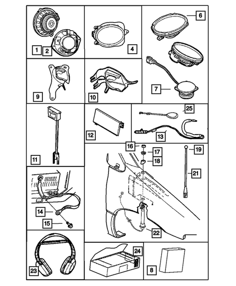 Radio, Antenna, and Speakers for 2005 Dodge Caravan #1