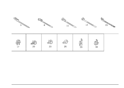 Loom Ties and Cable Mounting Parts for 1992 Mercedes-Benz 400SE #0