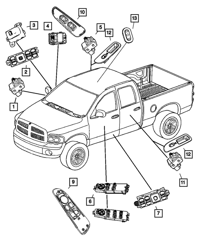 56049804AC - Electrical: Window And Door Lock Switch for Mopar Image