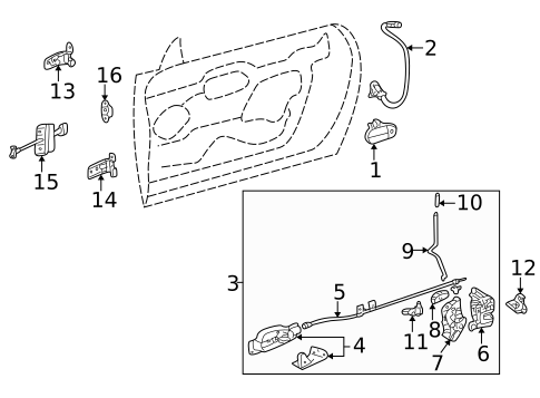 Lock & Hardware for 2002 Ford Thunderbird #0