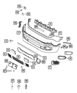 5XB321S9AA - Frame, Bumper and Fascia: Fog Lamp Bezel, Left for Mopar Image