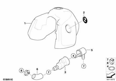 Fuel Container with Filler Pipe for 2002 BMW-Motorrad R 1150 GS #1