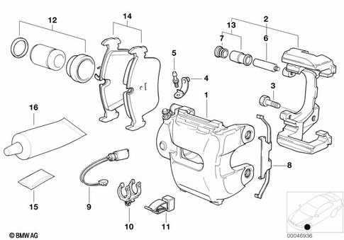 Front Brake/Brake Pad/Wear Sensor for 1990 BMW 850Ci #0