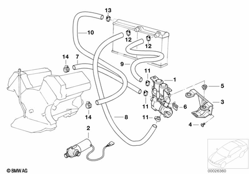 Water Pump, Valve, Hoses for 1995 BMW 740i #0
