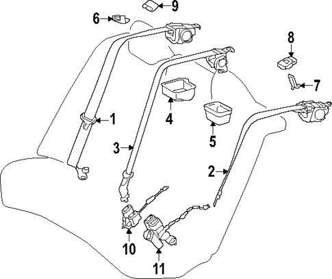 Rear Seat Belts for 2025 Toyota Crown #0
