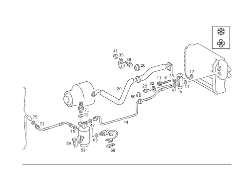 Refrigerant Line Arrangement for 1988 Mercedes-Benz 300E #0