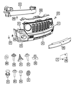 68021299AB - Frame, Bumper and Fascia: Front Fascia for Mopar Image